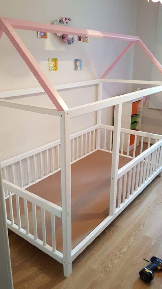 Pare Doğal Ağaç Yer Yatağı Montessori Yatak 